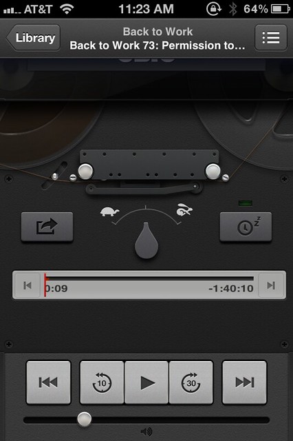 Podcasts player underscreen