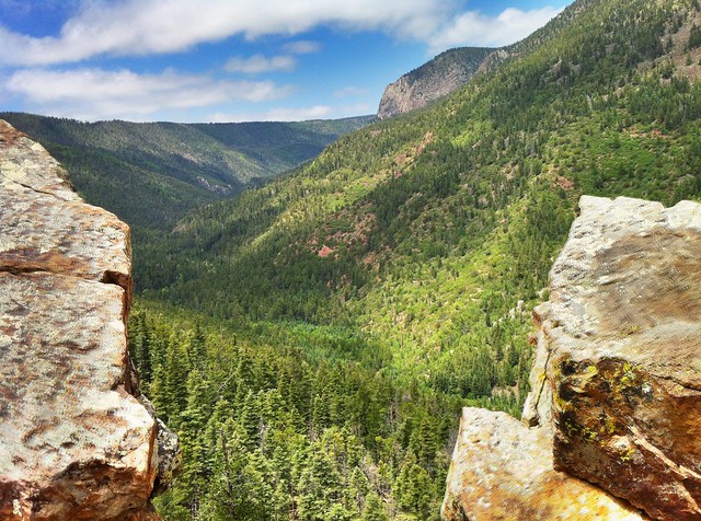 View from the Notch in Rayado Canyon