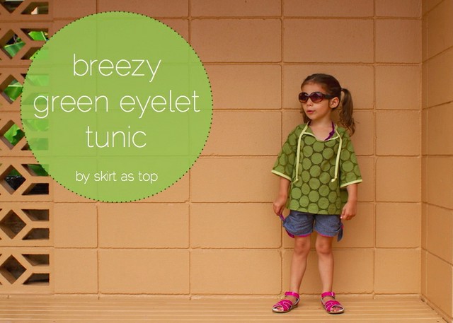 green eyelet tunic tutorial by skirt as top