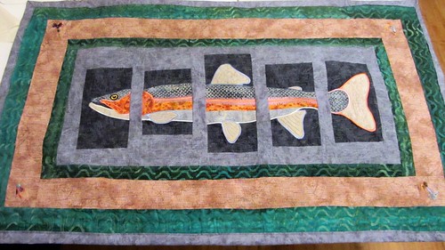 About-A-Trout Quilt hanging