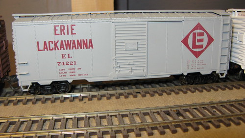 1960's era Erie Lackawanna Railroad gray 40 foot box car. by Eddie from Chicago