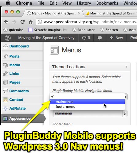 PluginBuddy Mobile supports WordPress 3.0 Nav menus!