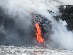 Lava entering the ocean - August 2016