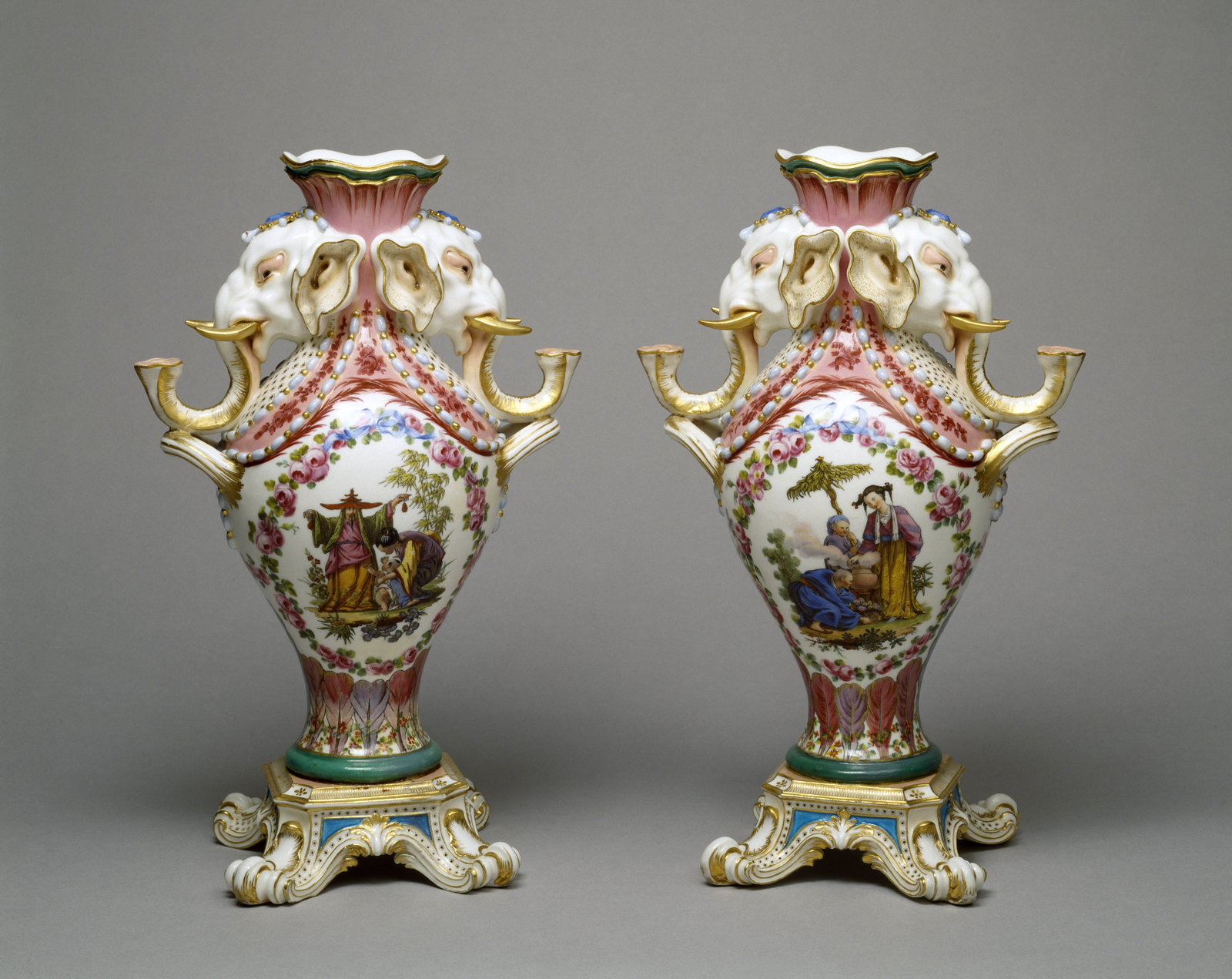 Pair of Vases. Charles Nicolas Dodin, Sèvres, France, 1760. Walters Art Museum