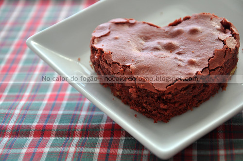 Red velvet brownie em forma de coração