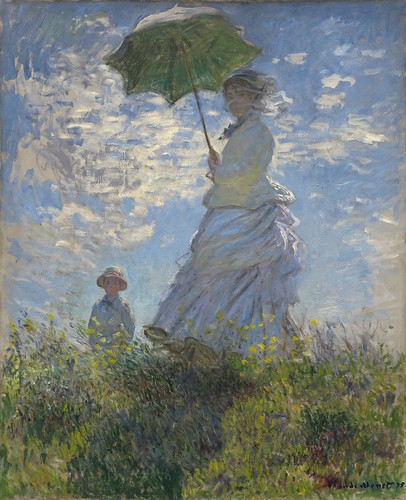 Claude Monet - Woman with a Parasol, Madame Monet and Her Son [1875] by Gandalf's Gallery