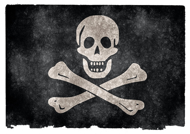 Jolly Roger Pirate Grunge Flag