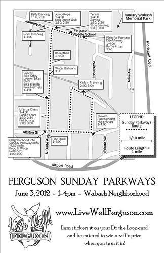 Ferguson Sunday Parkway map for June 3 (courtesy of LiveWell Ferguson)
