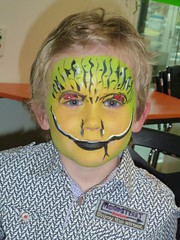 Face painted party goer