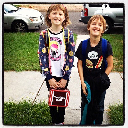 Third and fifth graders off to school! #lastyearofelementary