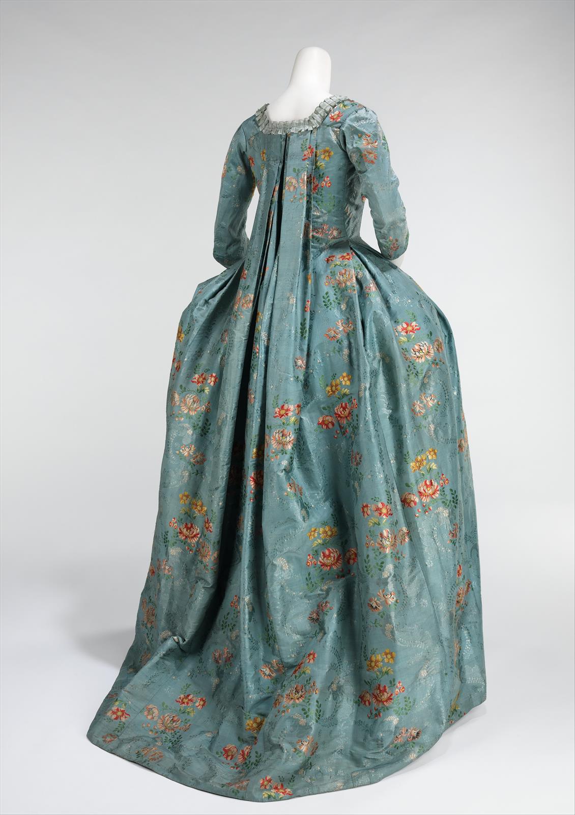 1765. Robe à la Française. French. Silk, cotton. metmuseum