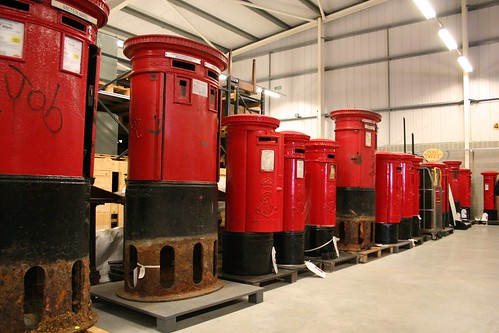 A line up of modern post boxes