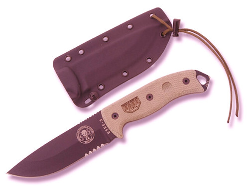 ESEE Knives ESEE-5 Fixed 5.25" Black Combo Blade, Black Kydex Sheath