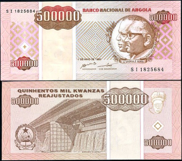 500 000 Kwanzas Reajustados Angola 1995, Pick 140