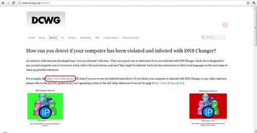 Mendeteksi virus DNS Changer di komputer