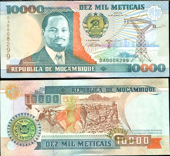 10 000 Meticias Mozambik 1991, Pick 137