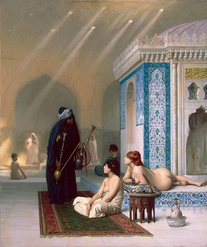 Jean-Leon Gérome - Pool in a Harem [c.1876] by Gandalf's Gallery