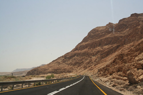 on the road in the West Bank