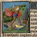 St. Michael trodding on the Devil.France 15th cent. art Maitre Francois. Houghton Lib.