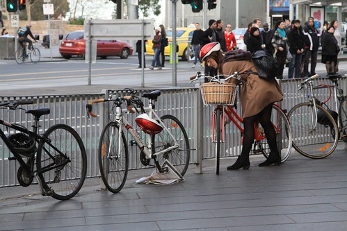 Bikes outside Flinders Street Station