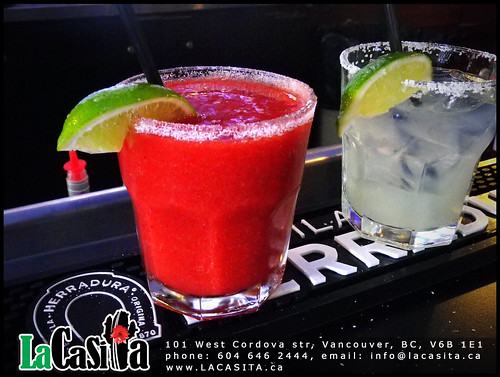 La Casita Gastown drink menu Lime or Strawberry Margarita