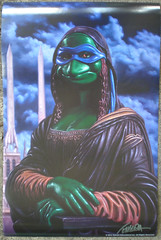 Ron English's "LEONARDO as MONA LISA" ; SDCC Exclusive Poster - Signed by RON  i ((  2012 ))