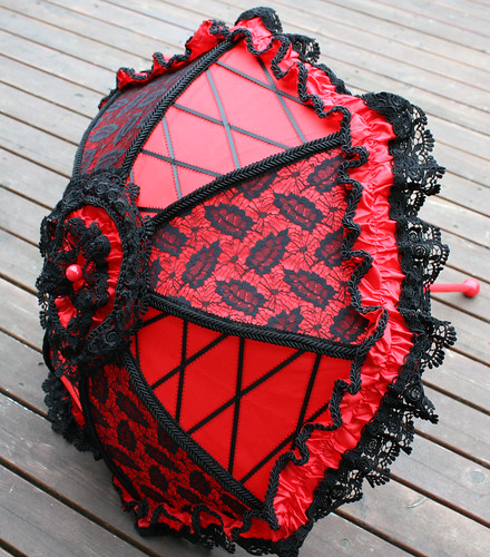 red parasol black lace 3