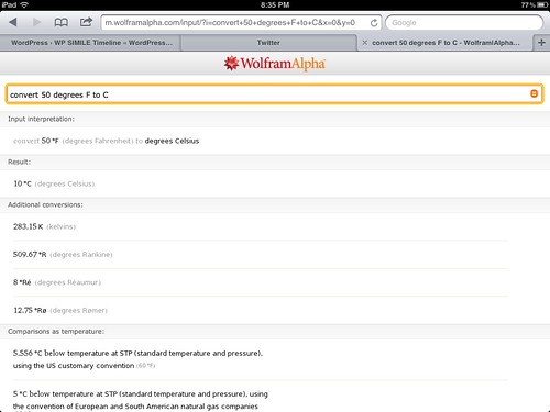 Converting from Fahrenheit to Centigrade with Wolfram Alpha