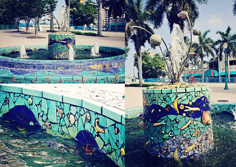 Delray Beach fountain triptych