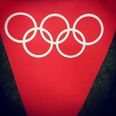 The Olympic rings flag by Gavin Llewellyn
