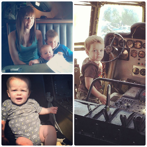 Amanda Livesay and kids at The Airplane Restaurant in Colorado Springs