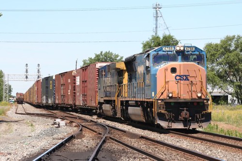 06/13/ 2012 CSX Train Q200 crosses over at Keyser Ave then heads North out of Deshler Ohio by Northeast Indiana Railfan
