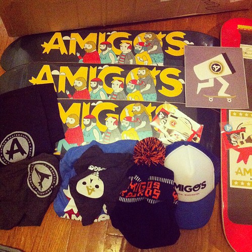 @thumbhead @broianbro @sashabarr @madflare A rad legit package from Amigos Skateboards (www.amigosskateboards.com) thanks dudes by Michael C. Hsiung