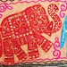 hand embroidery, creative textiles, textile elephant art