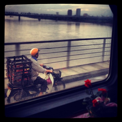Crossing the Red River on the Victoria Express. #Hanoi #Vietnam #Travelingram
