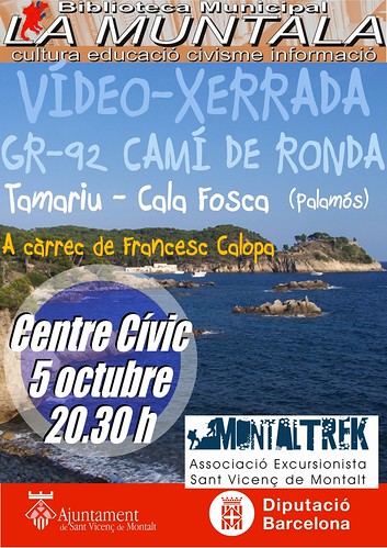 Vídeo-xerrada: GR-92 Camí de ronda Tamariu - Cala Fosca (Palamós) @ Centre Cívic 5 octubre 20. 30 h. by bibliotecalamuntala