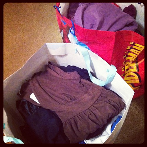maternity clothes packed up and ready to be shared with the next in line @whitty_elya!