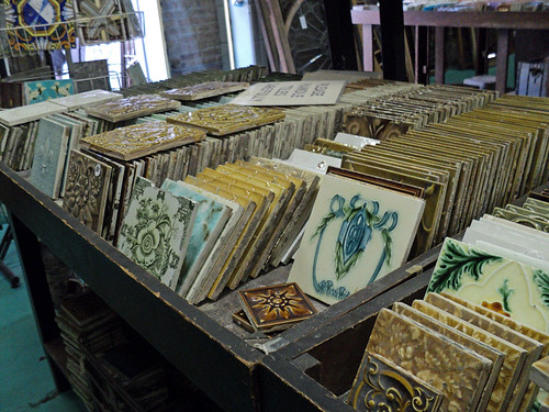 salvaged tiles  from Architectural Artifacts in Ravenswood, seen during 2012 Ravenswood Art Walk 11th Annual Tour of Arts & Industry in Chicago