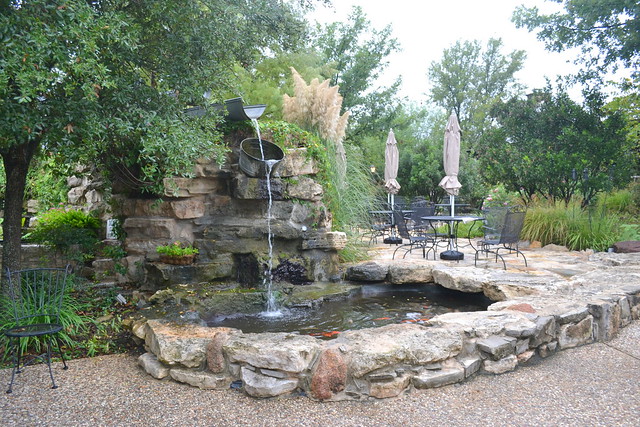 Water feature at Cotton Gin Village