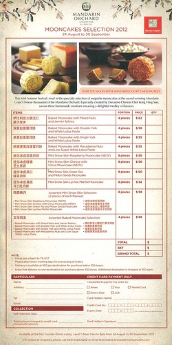 Mandarin Orchard Mooncake Order Form 2012