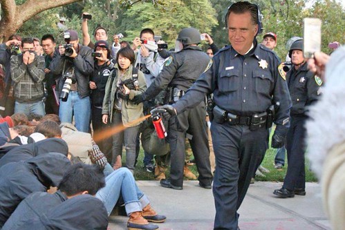 Romney smirks at pepper spray