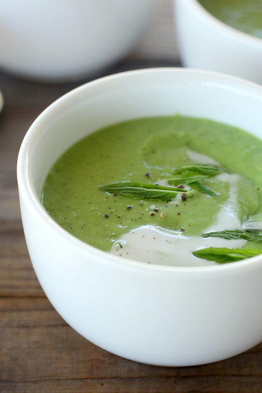 chilled pea + avocado soup {vegan}