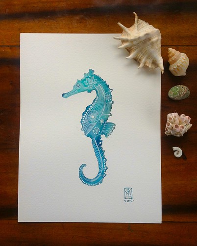 Turquoise SeaHorse by MagaMerlina