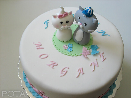 Gâteau d'anniversaire - Deux petites chats
