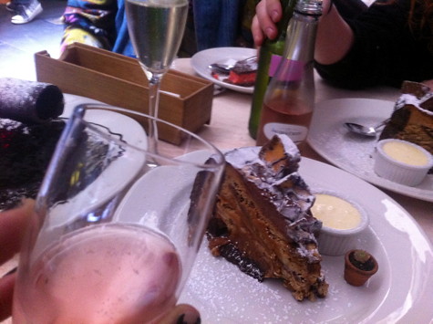 Cake & champagne w/ Bousy, Sara & Ben on Degraves (note baby cactus)