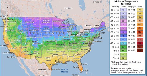 USDA 2012 climate zone map
