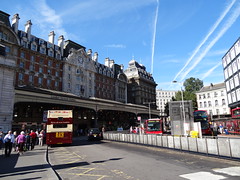 Victoria Station Exterior with the sun shinning