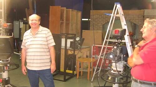 Producer and host Larry Conklin (Left) and TV show director Ed Mueller ( Right) at the Comcast cable television studio in Elmhurst Illinois.  Tuesday, September 18th, 2012. by Eddie from Chicago