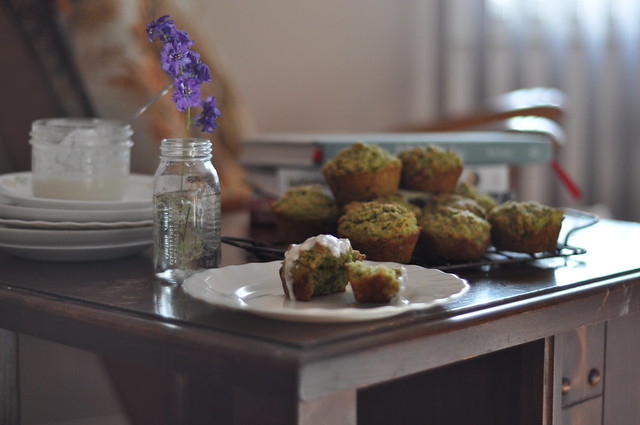 green monster muffins with coconut butter