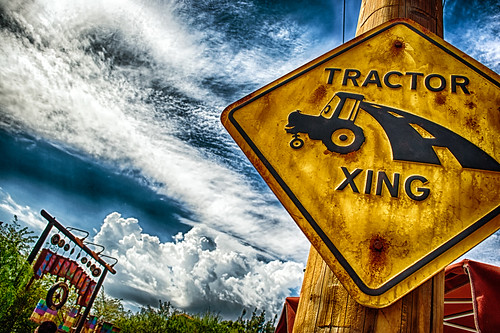 Tractor Xing At Mater's Junkyard by hbmike2000